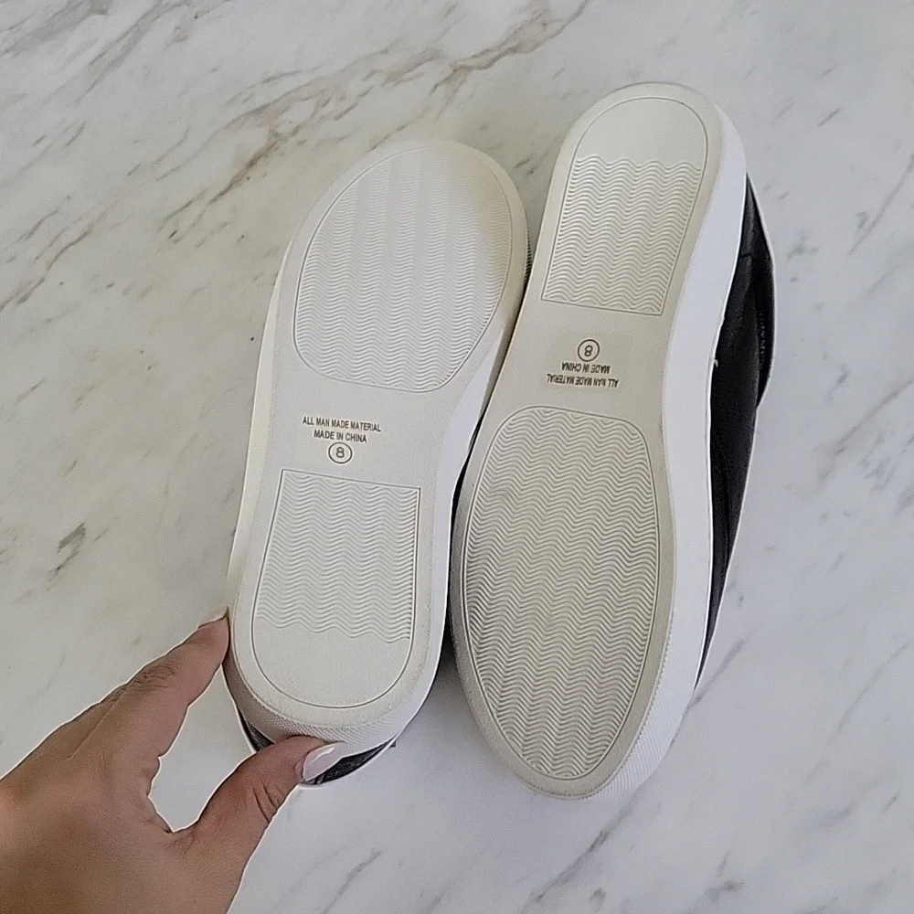 PARTY Star Detail Low Top Sneakers | Black & White | Size 8 | New - Picture 13 of 16